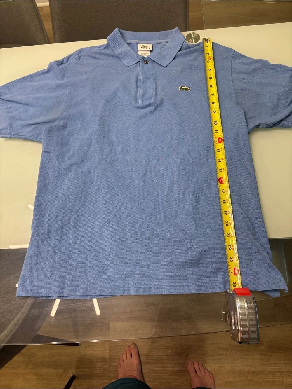 Lacoste Men's Pale Blue Piqué Polo with Crocodile Logo